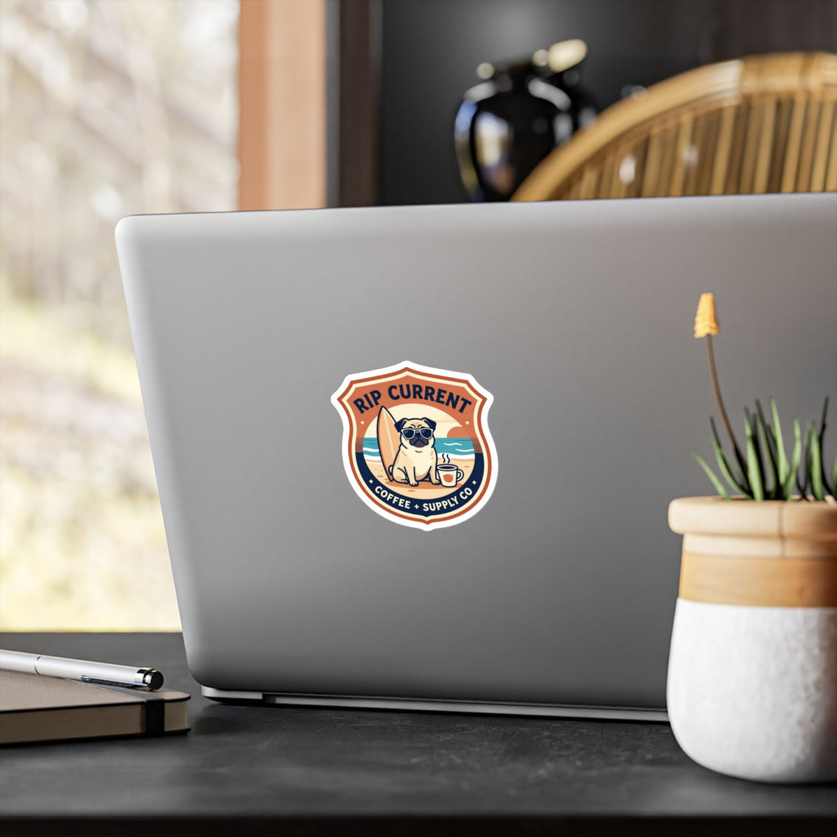 Pug Sunglasses Badge Sticker