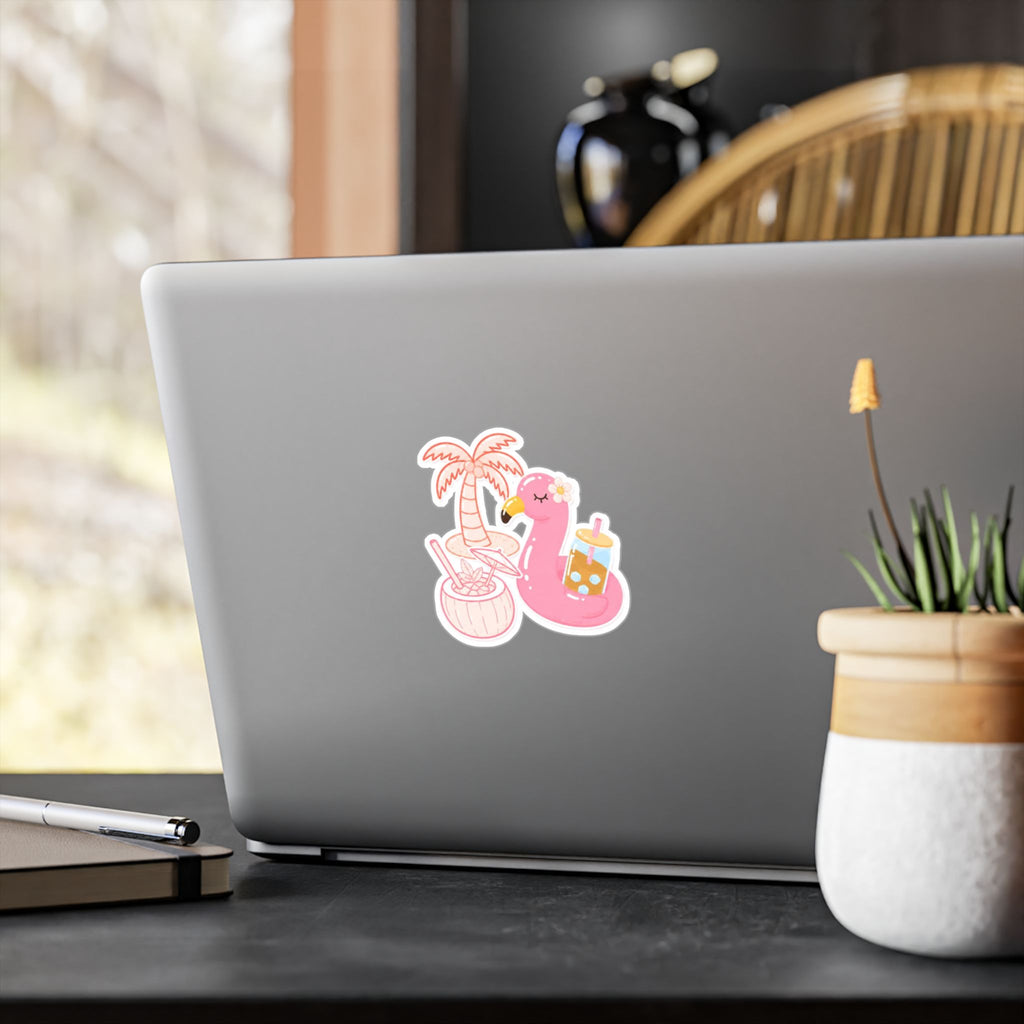 Pink Flamingo Floatie Sticker