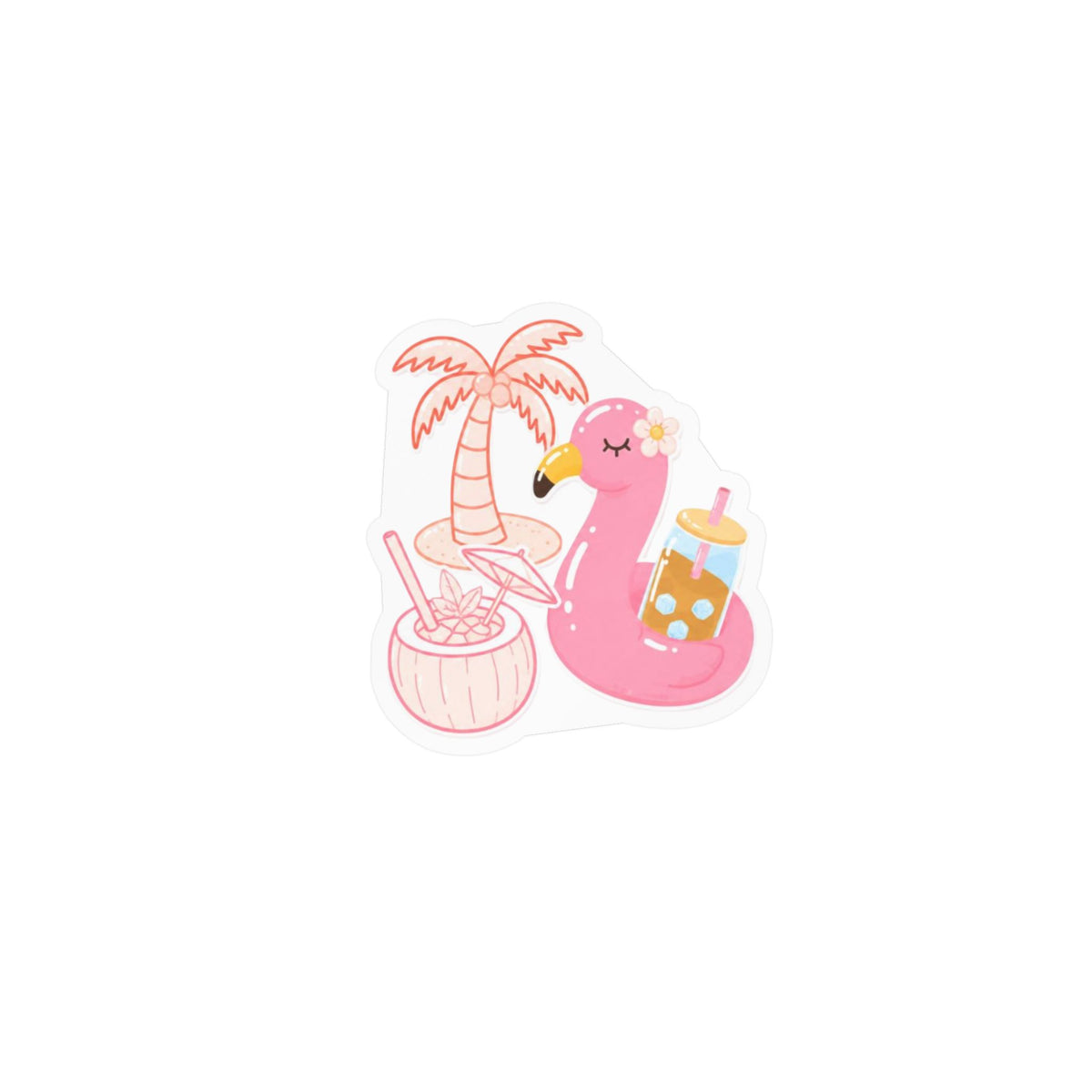 Pink Flamingo Floatie Sticker