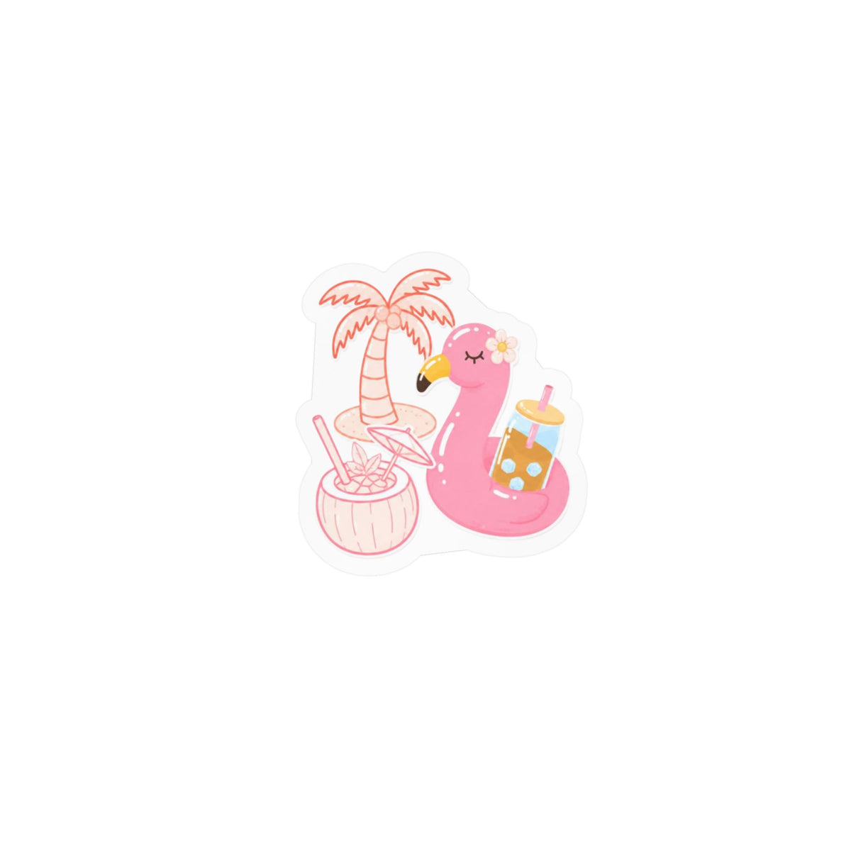 Pink Flamingo Floatie Sticker