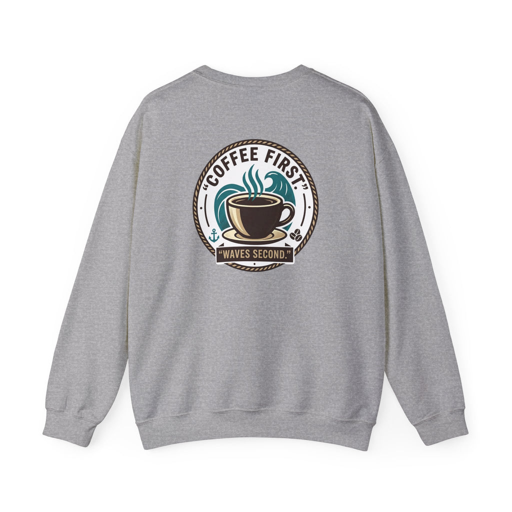 Coffee First Waves Second Crewneck