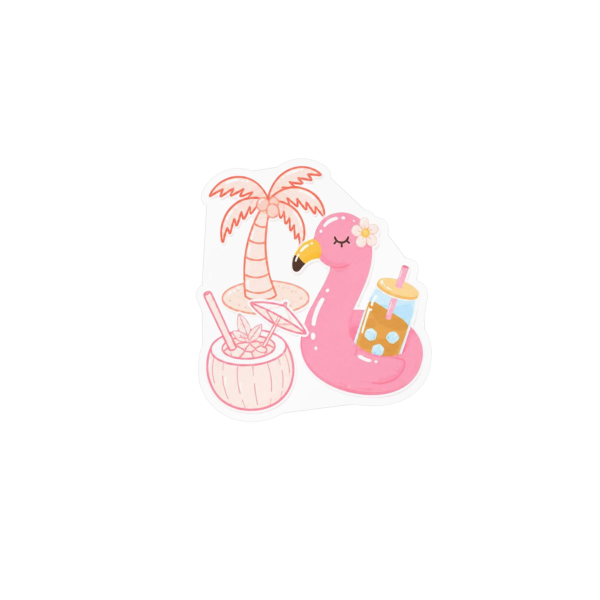 Pink Flamingo Floatie Sticker