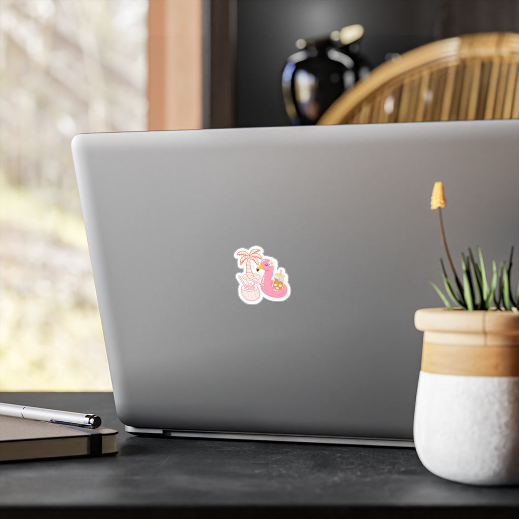 Pink Flamingo Floatie Sticker