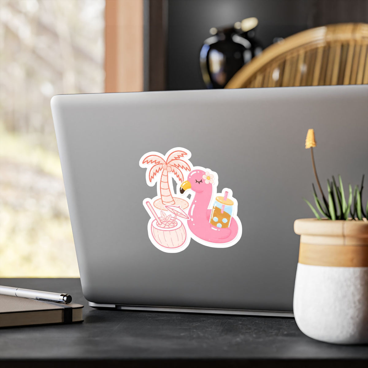 Pink Flamingo Floatie Sticker