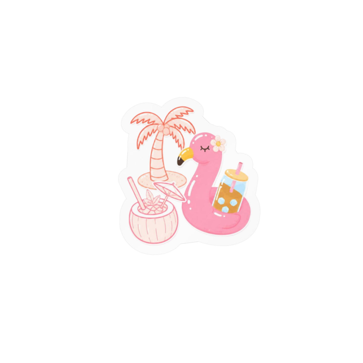 Pink Flamingo Floatie Sticker