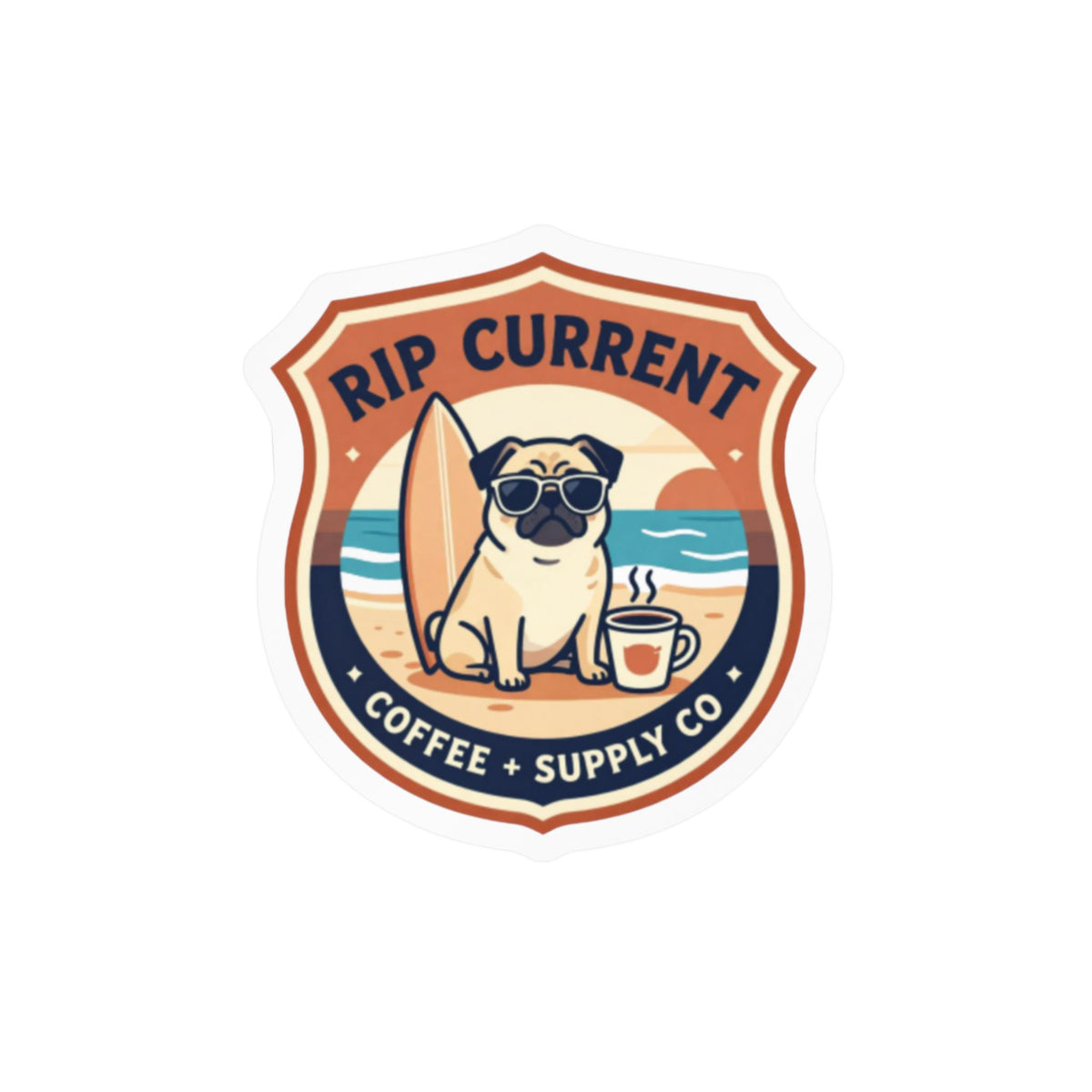 Pug Sunglasses Badge Sticker