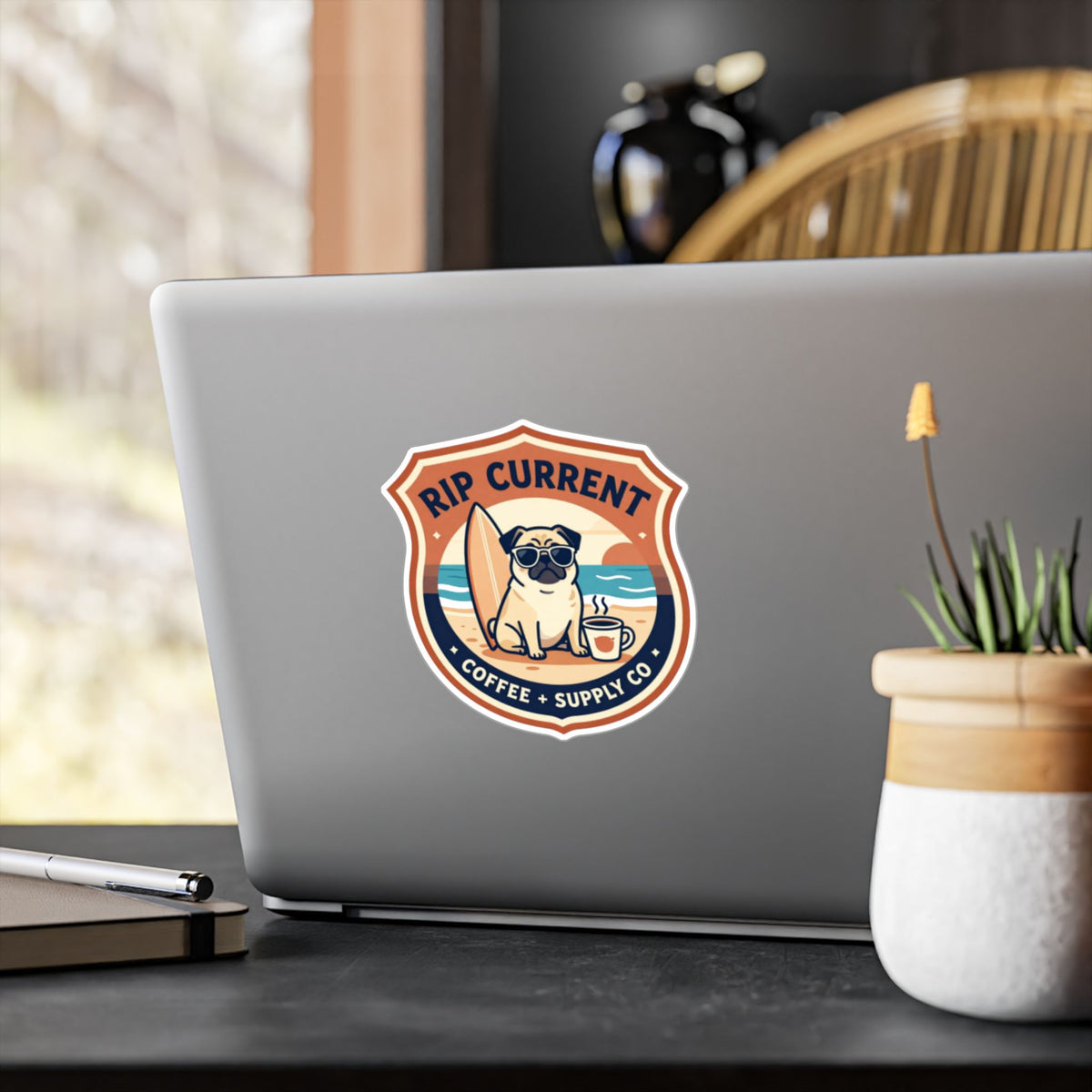 Pug Sunglasses Badge Sticker