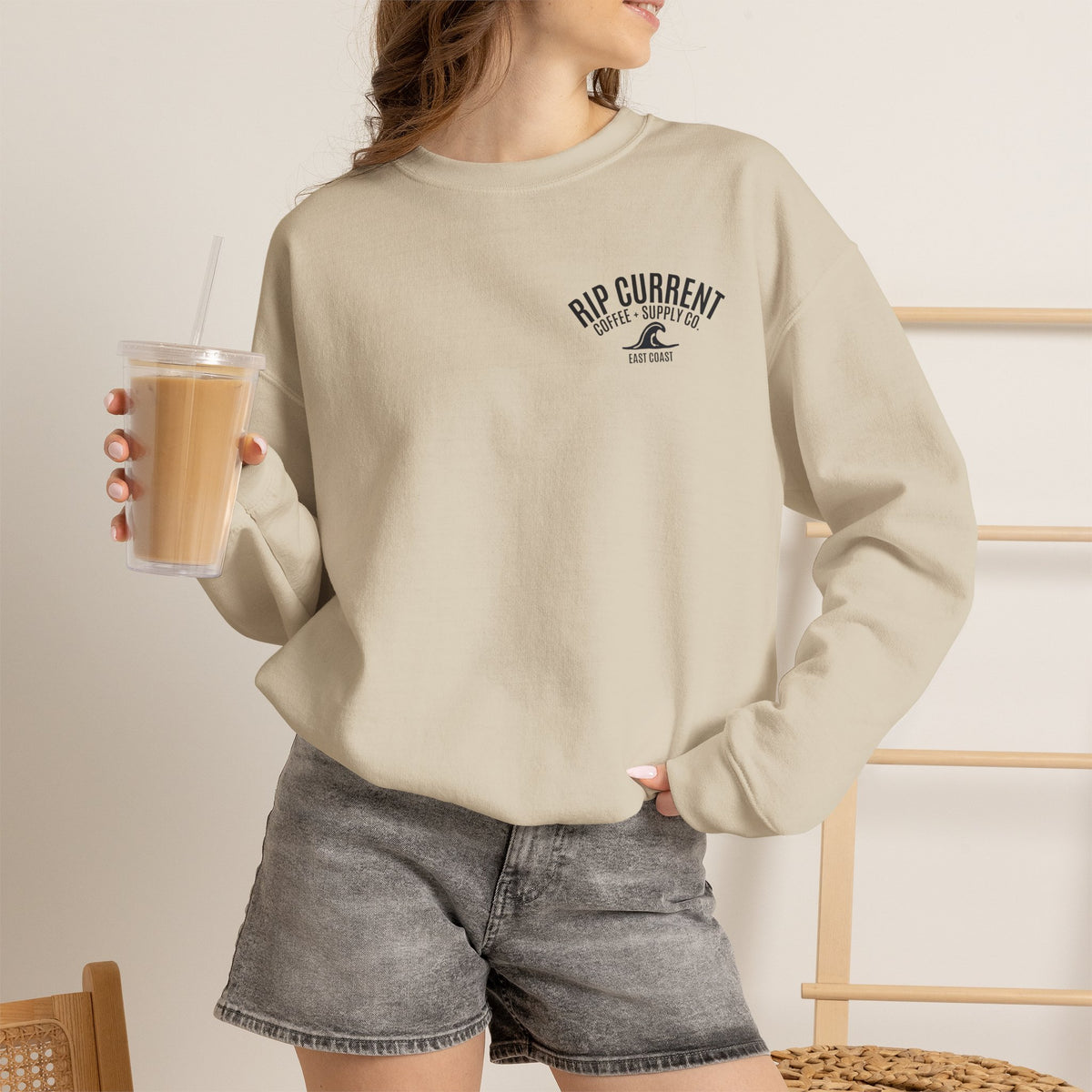 Coffee First Waves Second Crewneck