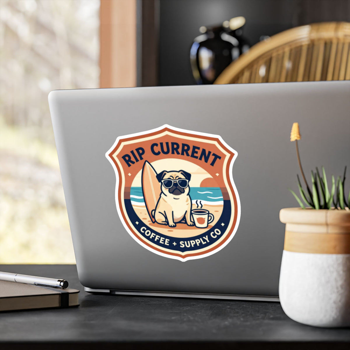 Pug Sunglasses Badge Sticker